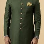 Classic Seaweed Green Achkan for Men | Elegant Ethnic Wear | Jaipurio